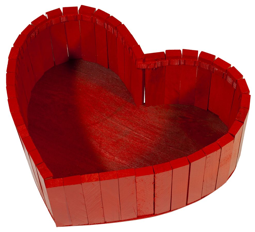 Корзина сердце деревяная BWH (31х23х10см) красная (BWH red)