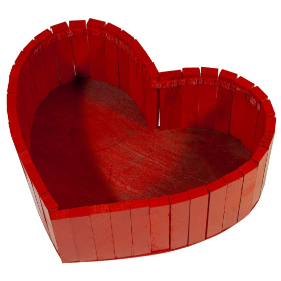 Корзина сердце деревяная BWH (31х23х10см) красная (BWH red)
