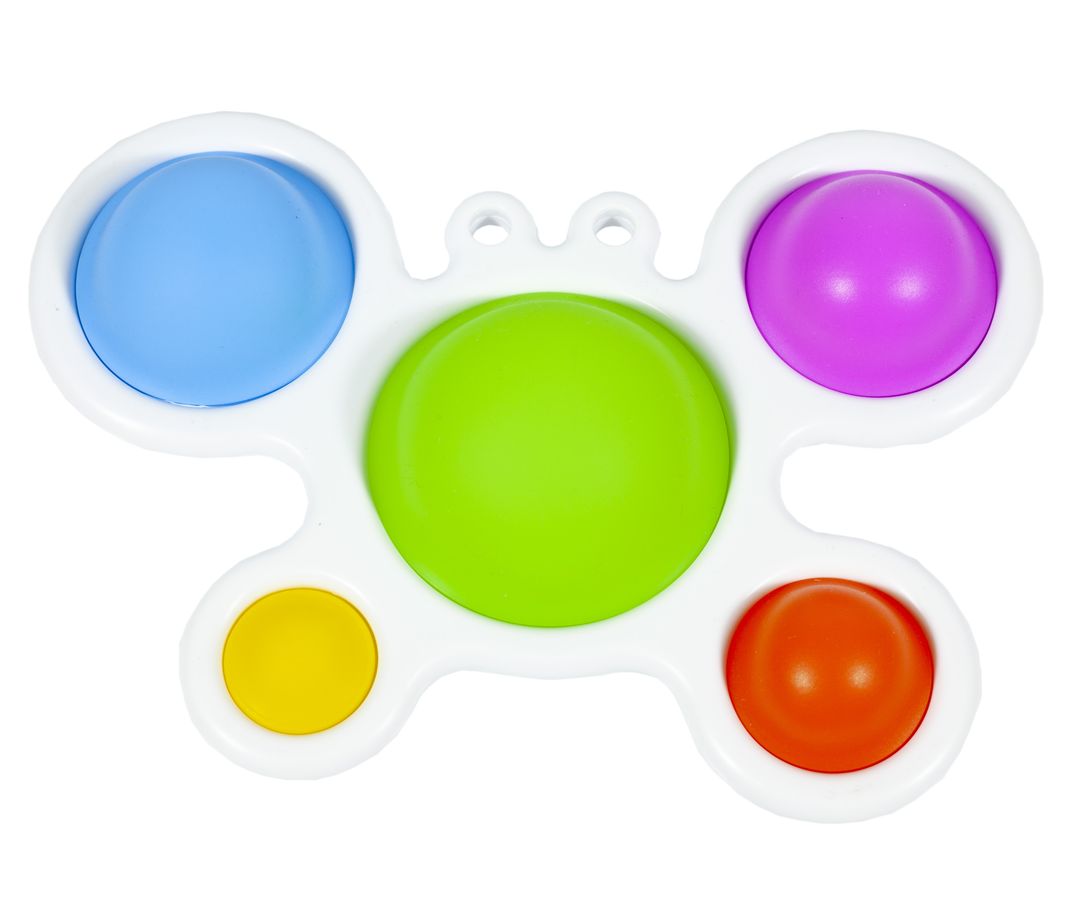 Игрушка-антистресс пупырка   "POP IT" брелок - бабочка Белый Unison (PI-T B)