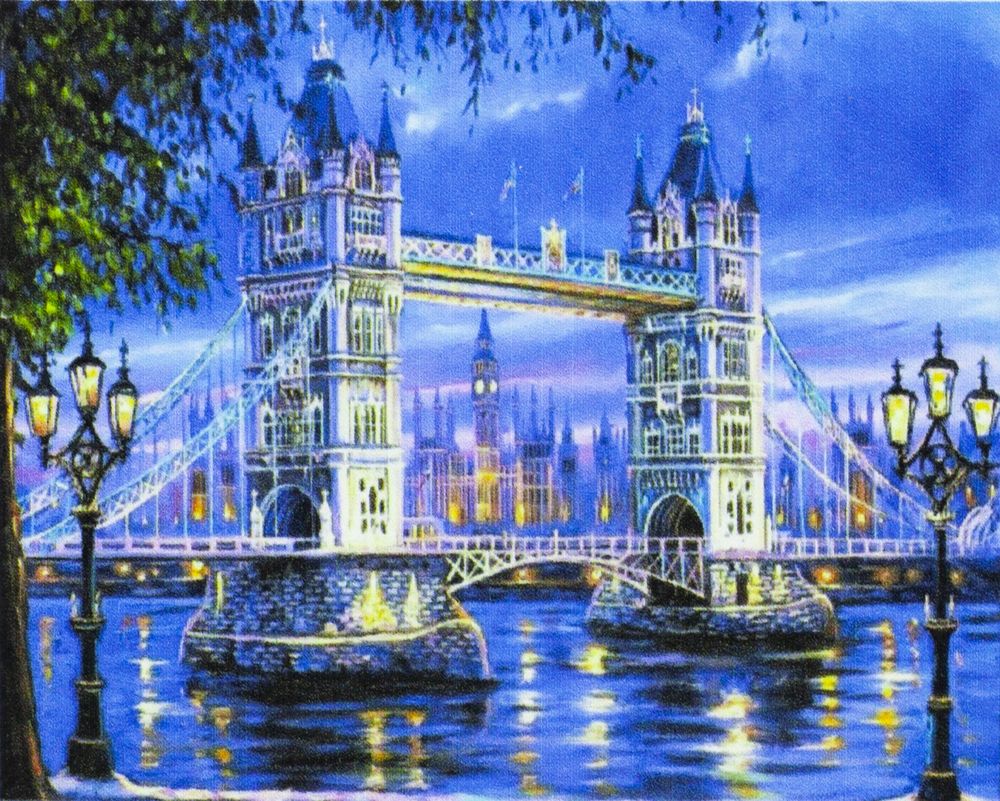 Алмазная мозаика по номерам  30 х 40см "Тауэрский мост" (холст на раме) Разноцветный Unison (60263GLD -71043 GB)