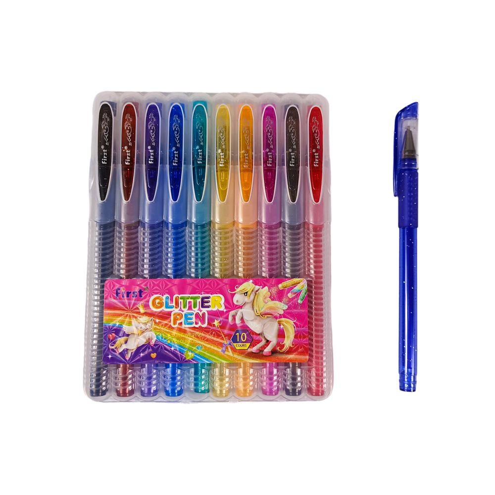 Ручки гелевые с глиттером 10 цветов Разноцветный Unison (9838-10)