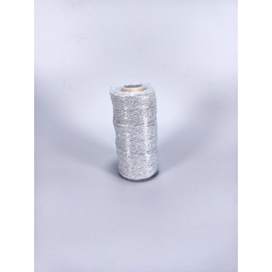 Бечевка серебрянная 2ммх100м декоративная (D02901 -silver)