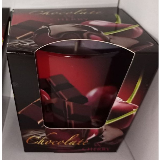 Свеча ароматическая "Шоколадная вишня" 30часов, 8см Красный Bartek Candles (34401)