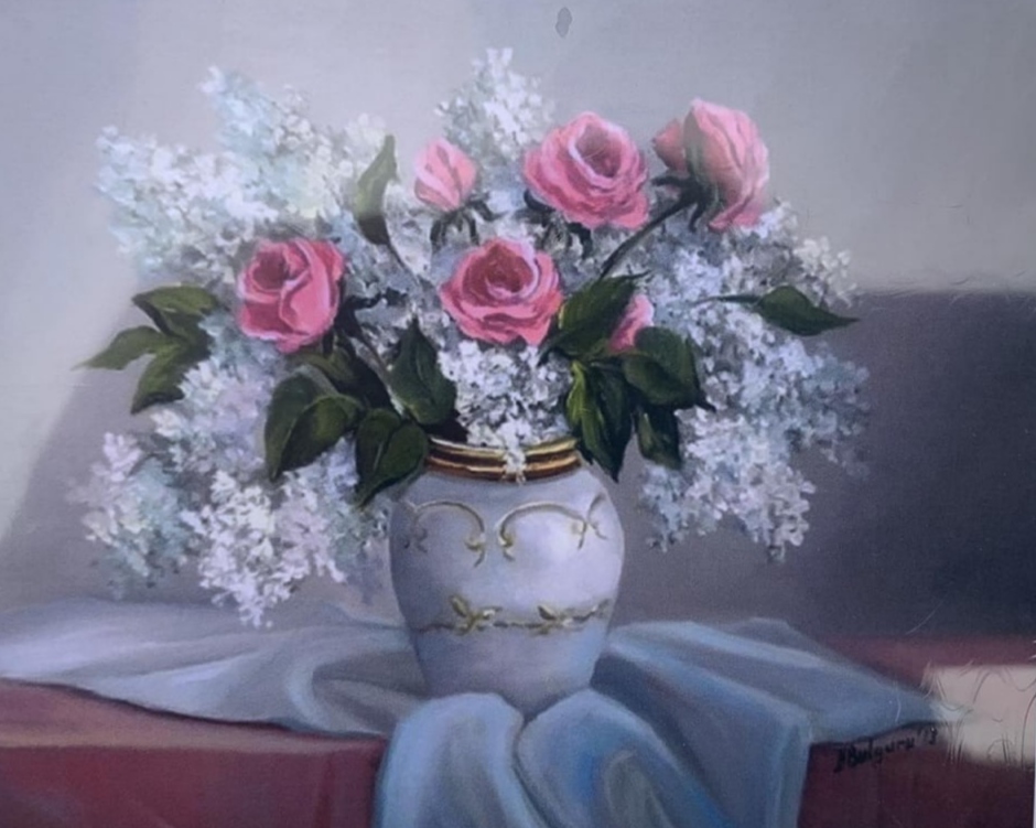 Картина по номерам 30*40см  "Букет" OPP (холст на раме краск. кисти. ) (1516EKTL_O)