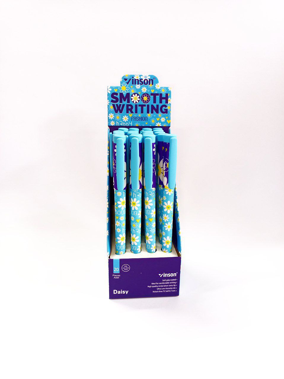 Ручка масляная Vinson "Daisy" 0,7мм, синяя Vinson (26A)