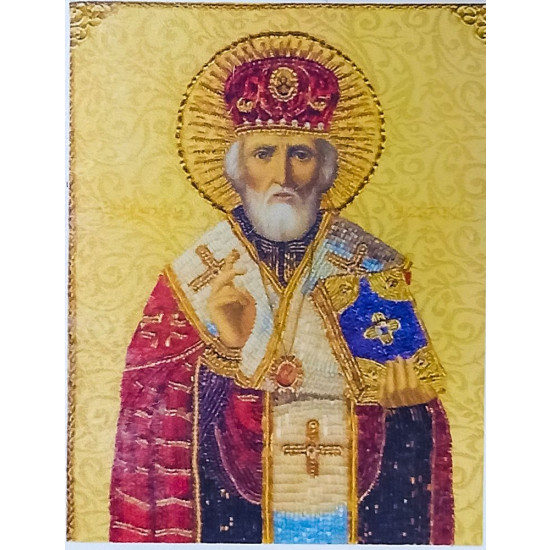 Алмазная мозаика 30 х 40см "Святой Николай" рулон в PVC (без подрамника) Разноцветный Unison (60559_O GLD)