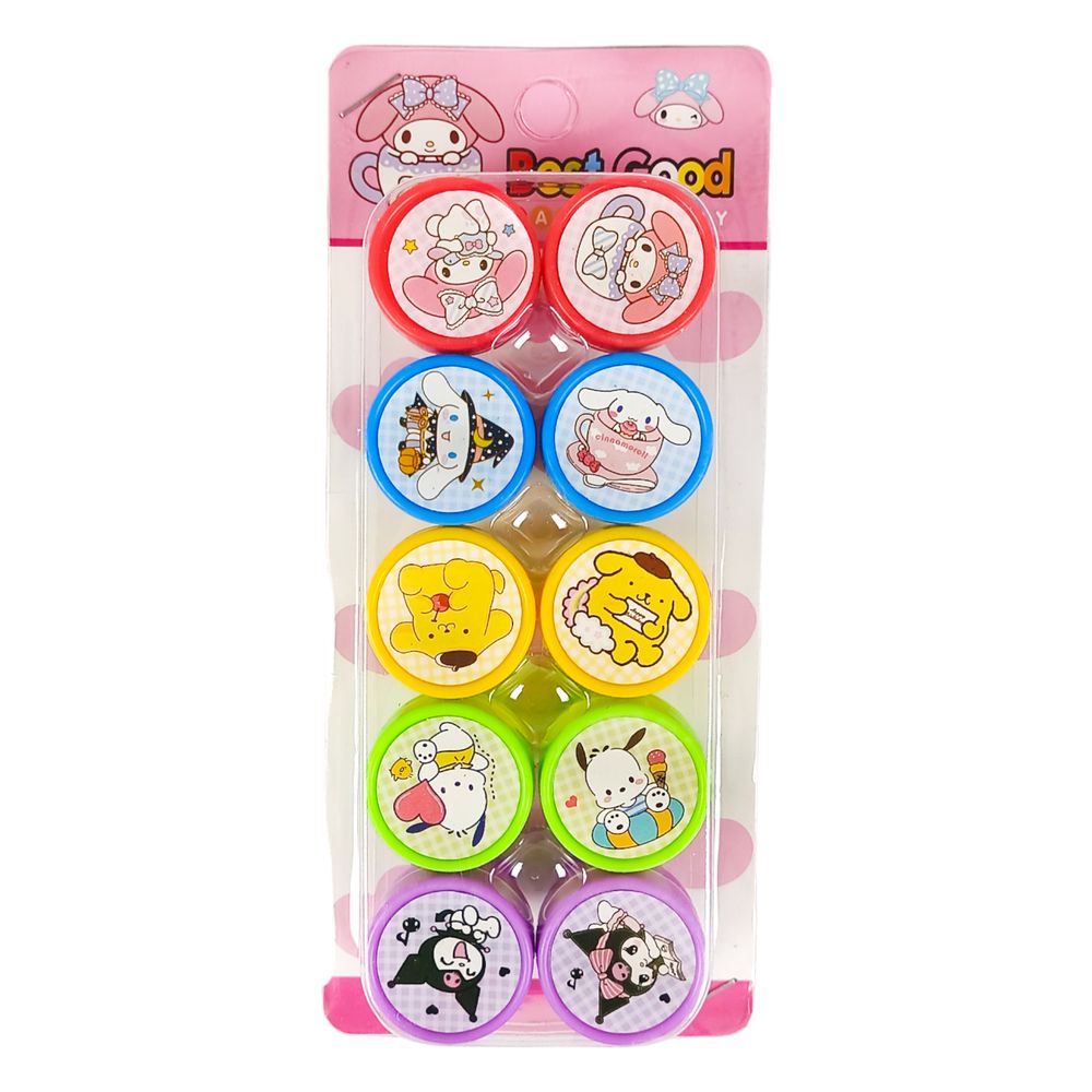 Набор штампиков 25мм 10шт "Зайчик Kuromi" в блистере Разноцветный Без бренда (1019-K)