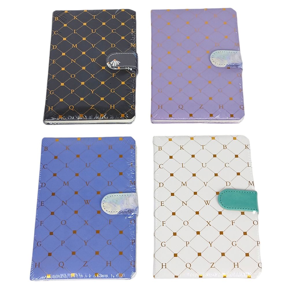 Блокнот на магните А5, 96 листов "Ромб-золотые буквы" кож/зам, клетка, 4 вида Разноцветный Без бренда (2351-8)