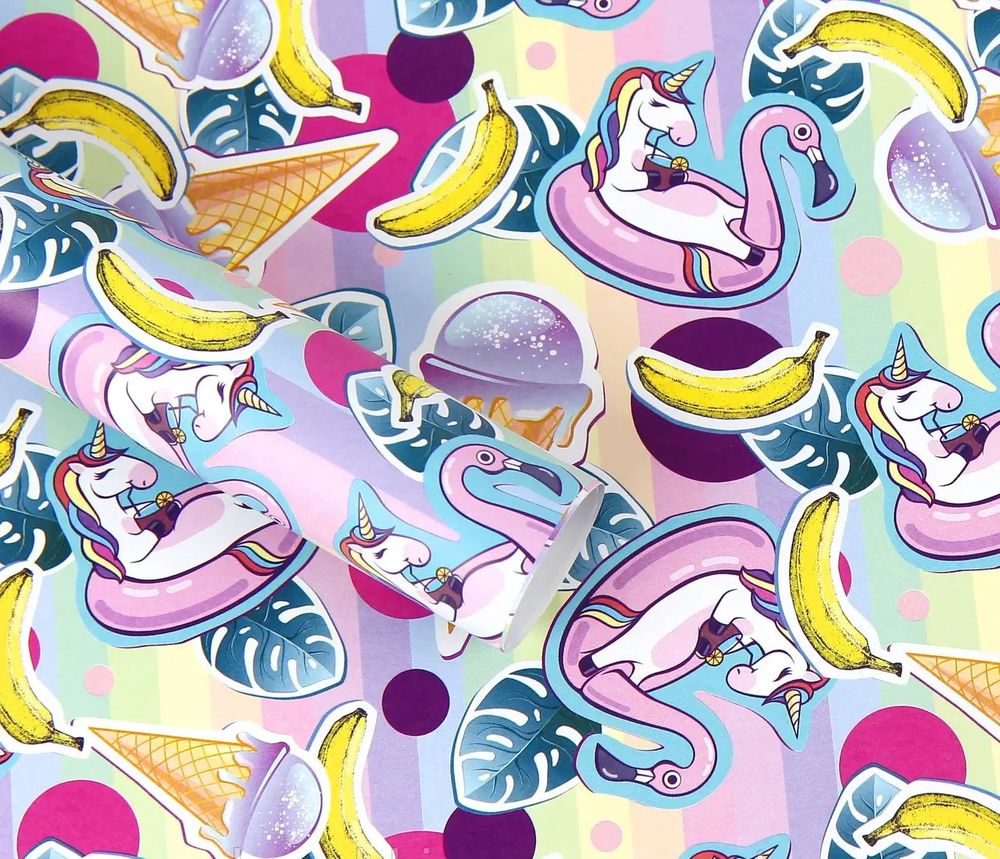 Бумага для упаковки подарков 10 листов  100 х 70см 50г Разноцветный Unison (PCZ10070-10-528)