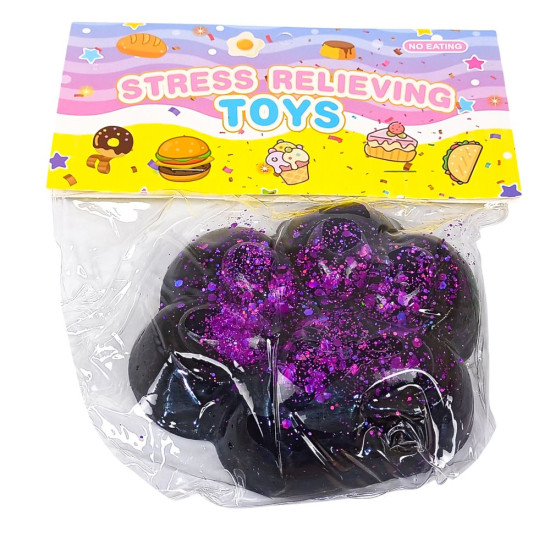 Таба сквиш антистресс  12см Лапка черная (712215 lilac)