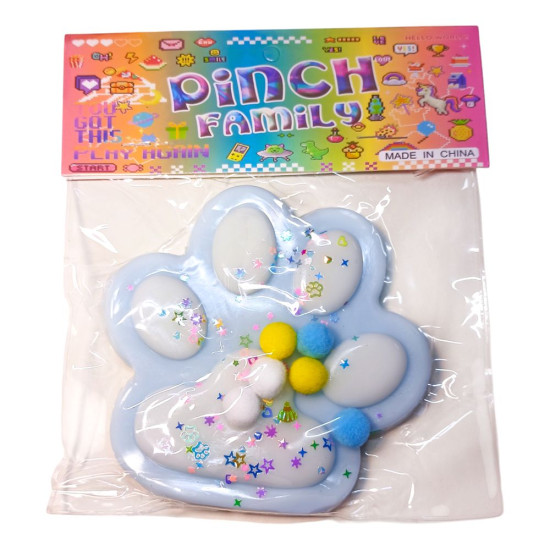 Таба сквіш антистрес  15см Лапка  кольорова (712245 blue)