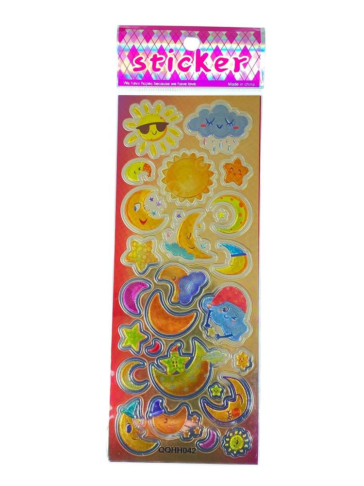 Наклейка пластиковая лазерная 7 х 17см "Луна" (QQHH042)