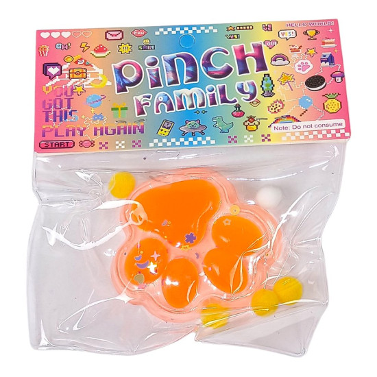 Таба сквиш антистресс  Лапка прозрачная (712223 orange)