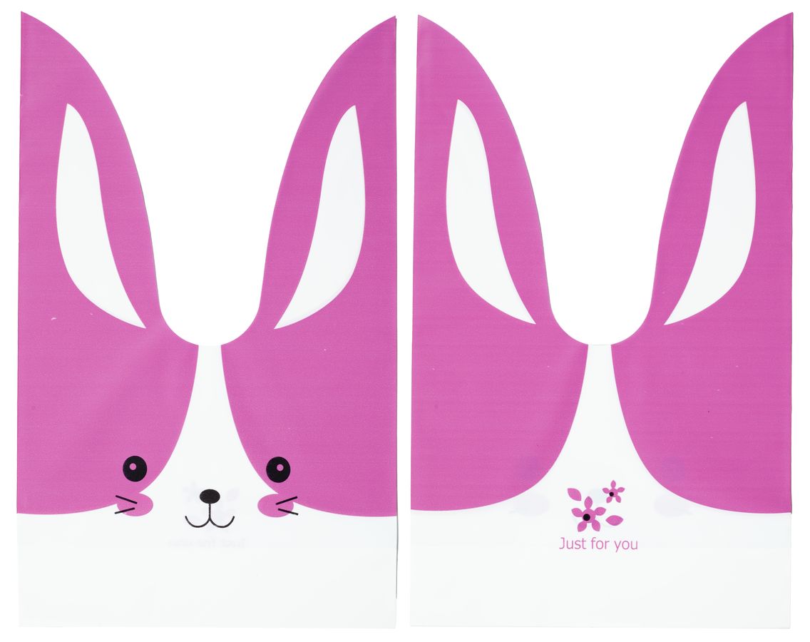 Пакет поліетиленовий з вушками   Зайка 31 х 16 х 20см,  50шт Рожевий Unison (bl2501-276)