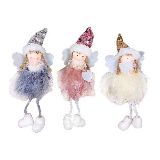 Игрушка декор новогодняя "Ангелочек в колпачке" 18см (21-353)