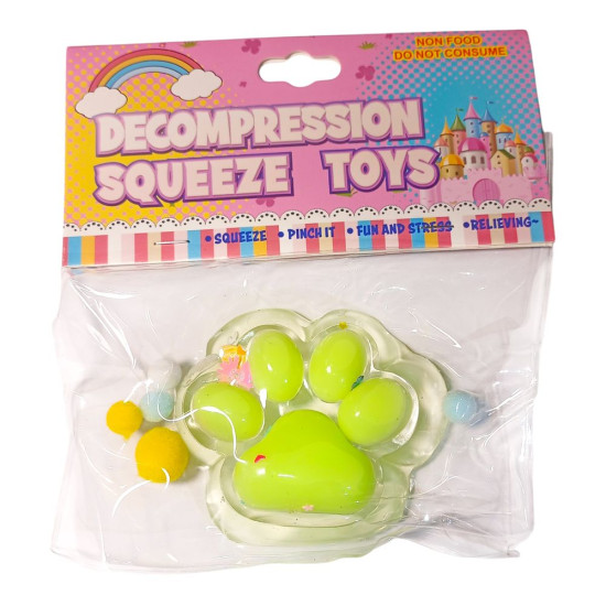 Таба сквиш антистресс лапка прозрачная салатная (712241 salad)