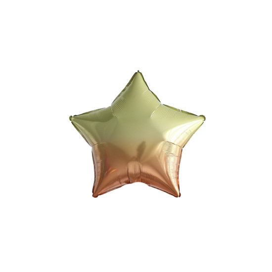 Шарик фольг 18' ЗВЕЗДА ОМБРЕ ЯНТАРНО  ЗОЛОТАЯ 45см (цена за упак/5шт) (832677)