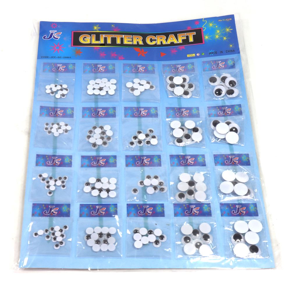 Глазки пластиковые, 5 размеров – 6, 8, 10, 13, 15мм (929446)