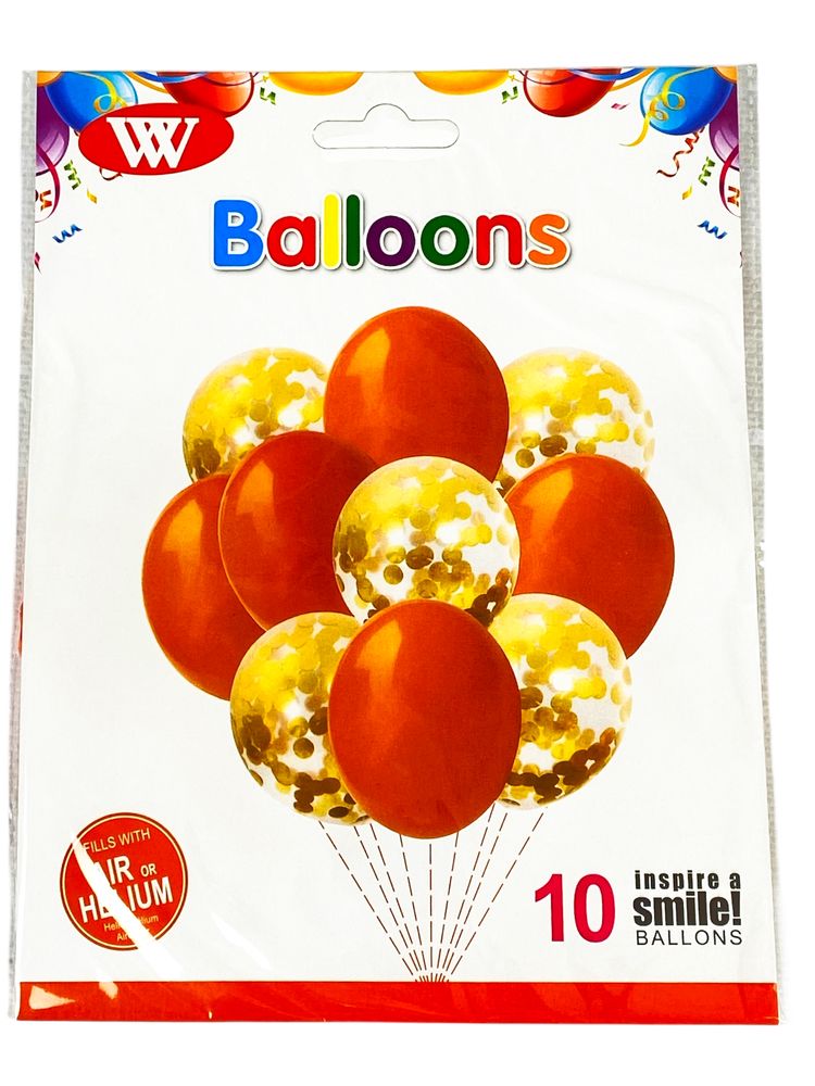 Набор из 10 шаров, микс цветов (QQTZ-14-orange)