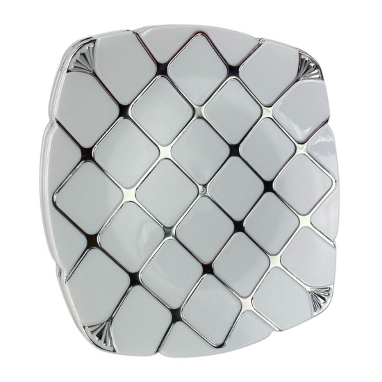 Тарелки серебряные пластиковые многоразовые квадратные 18 х 18см, 10шт/уп (7500-205)