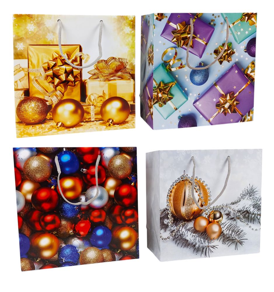 Пакет подарочный новогодний 150г, 24 х 24 х 10см Unison (PVM242410-5)