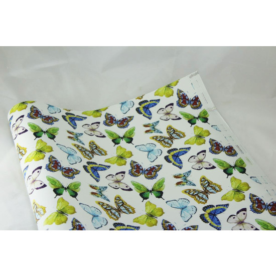Бумага подарочная "цветные бабочки на белом" (PCZ10070-10-142)