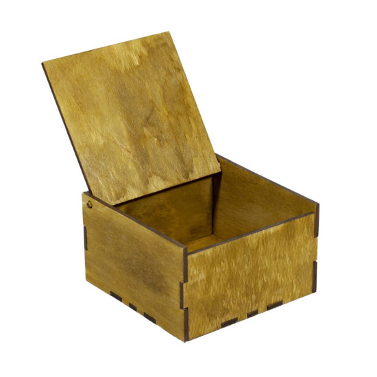 Подарочная коробка из фанеры каштан 12,5х12,5х7,3см (BWR-A1)