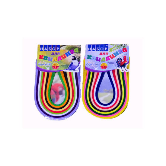 Квиллинг "Птицы" 5мм х 30см, 9 цветов, 5 ленточек, 68м Разноцветный Бумагия (Бм 105.4)