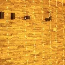 Гирлянда ШТОРА-РОСА 100л 3м х 0,6м  белый теплый Желтый Unison (1935-07)