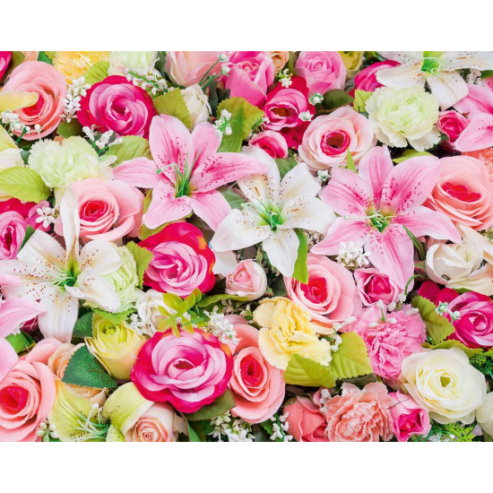 Папір подарунковий  крейдований 80г.  яскраві квіти , 1000х700  -10 аркушів (PVM10-10)