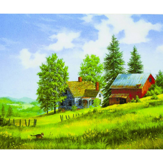 Картина за номерами 40 х 50см "Будиночок на галявині" Різнокольоровий Unison (6439_B)