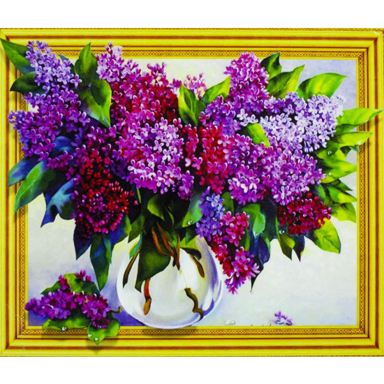 Алмазная мозаика 3D "Букет сирени" 40*50см,в кор. (0435)