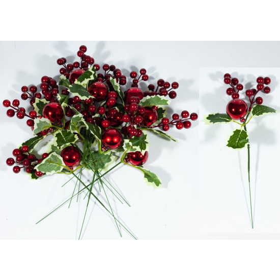 Новогод. декор. украш. "Ягоды" 28см, 10шт (1046)