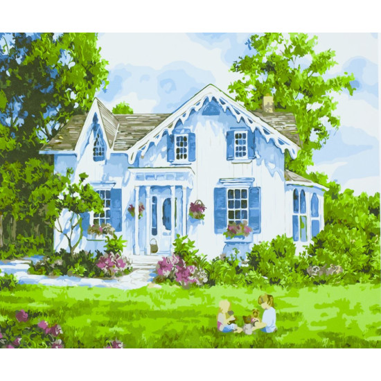 Картина за номерами "Загородній будиночок" 40 * 50см, крас.-акрил, кисть-3шт. (6154)