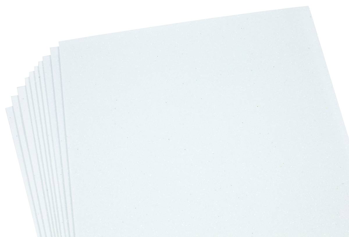 Фоамиран 1мм белый с глиттером   10листов (17GLA4-047)