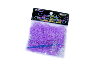 Фиолетово-белые резинки для плетения двойные (Нт 118.4)