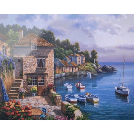 Картина по номерам 30*40см  "Город у моря" OPP (холст на раме краск. кисти. ) (30EKTL_O)