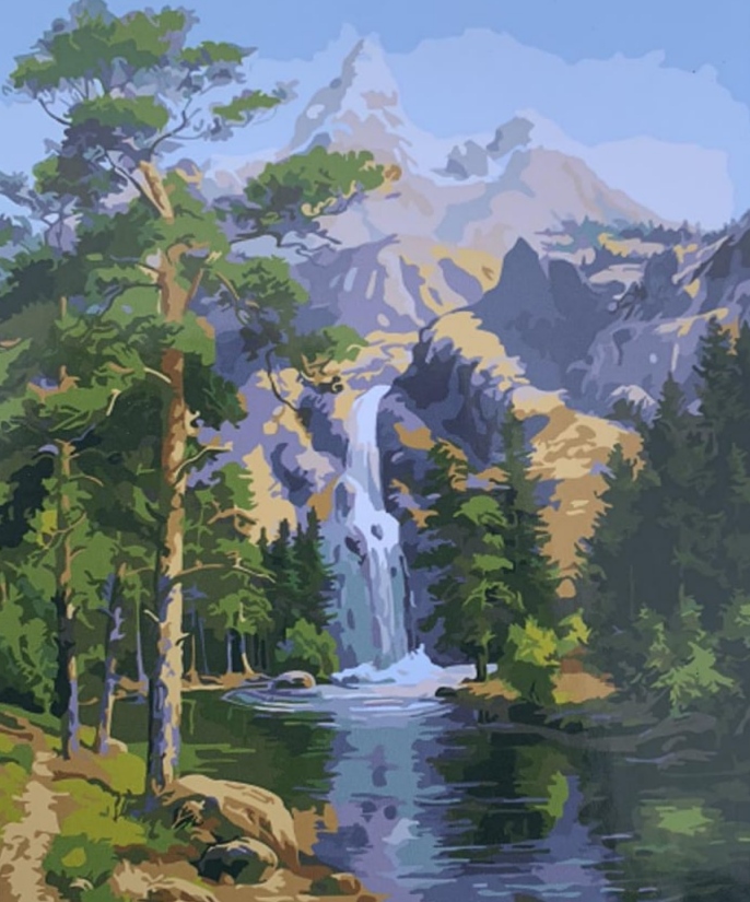 Картина по номерам 40 х 50см "Горный водопад" Разноцветный Unison (9548EPH_B)