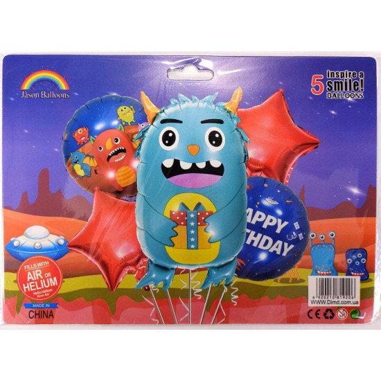 Набор из 5 шариков, "Монстры" Разноцветный Pelican (836912-9206)