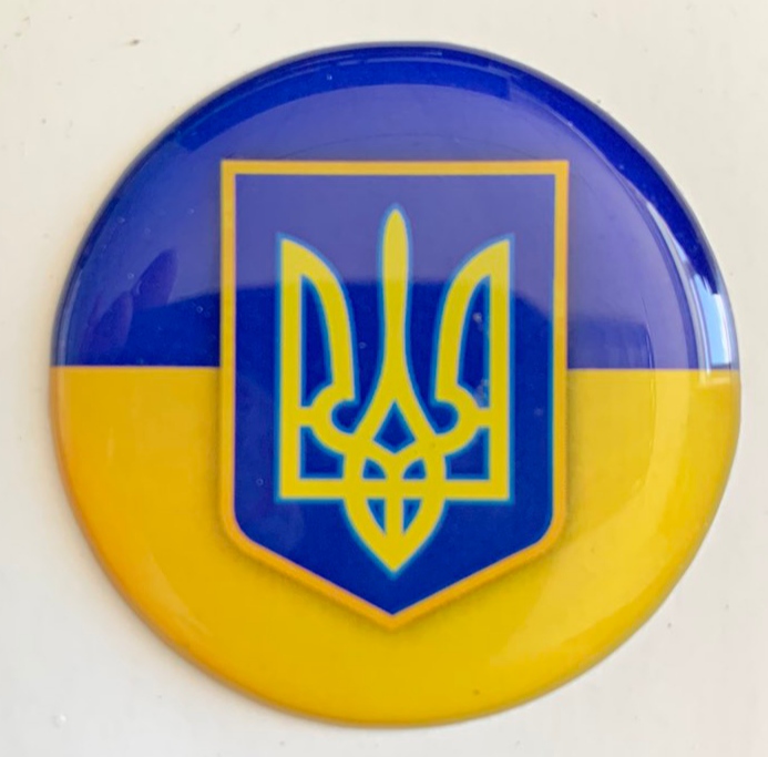 Наклейка объемная 3D 35мм Желто-синий Unison (SSU-1008)