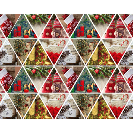 Бумага новогодняя мелованная для упаковки подарков 80г 100х70 -10 листов Разноцветный Unison (PVM10-256NY)