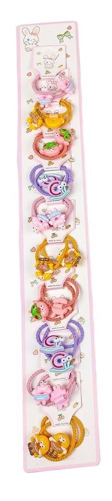 Резинка для волос 10шт на блистере Разноцветный Без бренда (HB-002)