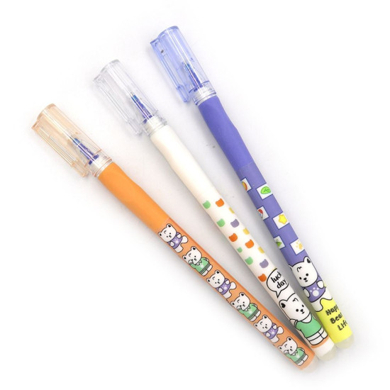 Ручка "пиши-стирай"  Aodemei "Happy bear" 0,38мм, синяя, 12шт/уп Разноцветный Без бренда (34222)