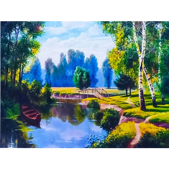 Алмазна мозаїка 30 х 40см "Природа" рулон у PVC (без підрамника) Різнокольоровий Unison (60854_O GLD)