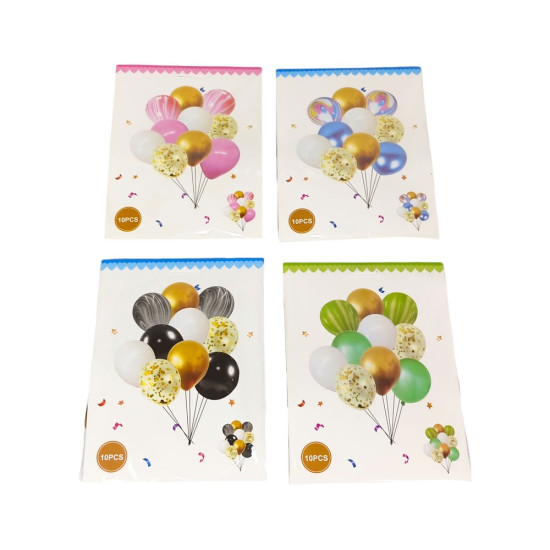 Набор из 10 шаров, микс цветов Разноцветный Без бренда (QQTZ-01-MIX)