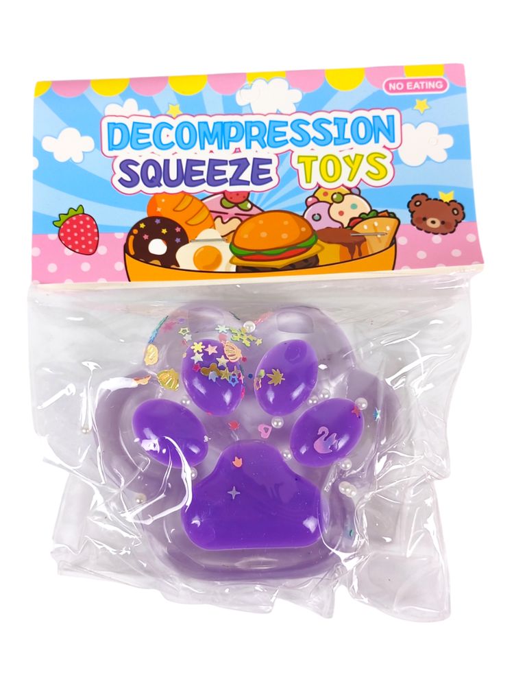 Таба сквиш антистресс  10см Лапка прозрачная сиреневая (712201 lilac)