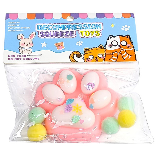 Таба сквіш антистрес  лапка рожева (712232 pink)