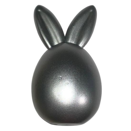 Пасхальне яйце з вухами "Вуханчик" 13 х 7см Срібло (L00158 Silver)