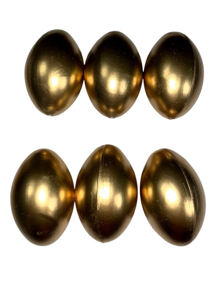 Набор пасхальных яиц 6 х 4,5см Золото -6шт (L00155)