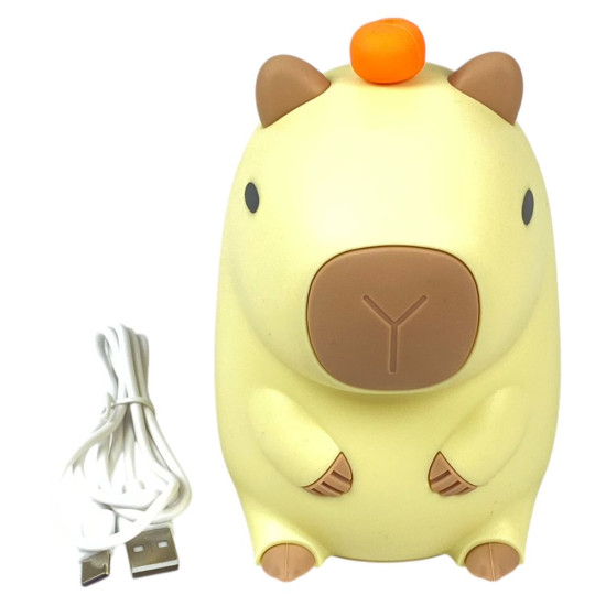 Лампа-ночник детская сенсорная силиконовая "Капибара" меняет 5 цветов, 13 х 9см, USB (303- L)